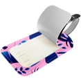 thumbnail image 2 of Square 2Pack PU Leather Tropical Pink Leaf Cruise Luggage Tag with Privacy Cover and Name ID Tag for Travel Handbags Backpacks Luggage Tags, 2 of 6