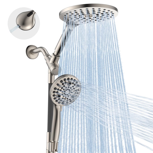 Combo de cabezal de ducha MakeFit Dual Rainfall de 8 pulgadas con dispositivo portátil