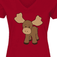 thumbnail image 4 of Inktastic Cute Moose Women's V-Neck T-Shirt, 4 of 5