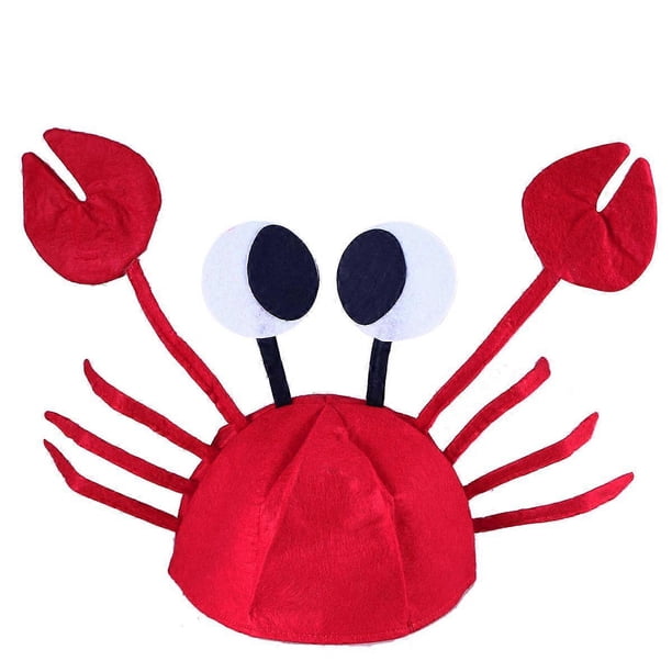 Crab Hat Funny 2Pcs for Party Decoration Halloween Mardi Gras Seafood Festival Cosplay Prop Red 3D Design