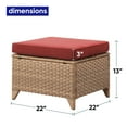 thumbnail image 3 of Opohoro Outdoor Patio Ottomans Set of 2 with Cushions, Rattan Footrest Footstool for Garden, Balcony, Poolside, 3 of 8