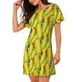 thumbnail image 2 of Pofeuu Corn 1 Print Women's Loose Fit Short Sleeve Nightgown, Comfortable Sleep Dress for Women, Casual Lounge Sleepwear, Soft Cotton Sleep Dress, 2 of 6