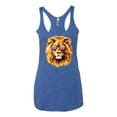 thumbnail image 2 of Lion With Sunglasses Animal Lover Tri-Blend Racerback Tank Top, Vintage Royal, Large, 2 of 3