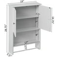 thumbnail image 2 of Wall Mount Bathroom Cabinet Wooden Medicine Cabinet Storage Organizer Double Door with 2 Shelves, and Open Display, 2 of 9