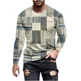 thumbnail image 2 of 5Xlt Mens Shirts Big and Tall Long Sleeve S-5X Plus Size Crewneck T-Shirts Boys Casual Plaid Printed Pullover Slim-Fit Going Out Tees Tops, 2 of 5