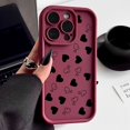 thumbnail image 3 of Funda de teléfono para iPhone 16 15 13 14 Pro Max 11 12 13 Mini 7 8 Plus XR X XS Max SE2022 Funda mate suave a prueba de golpes con estampado de corazón, 3 of 5