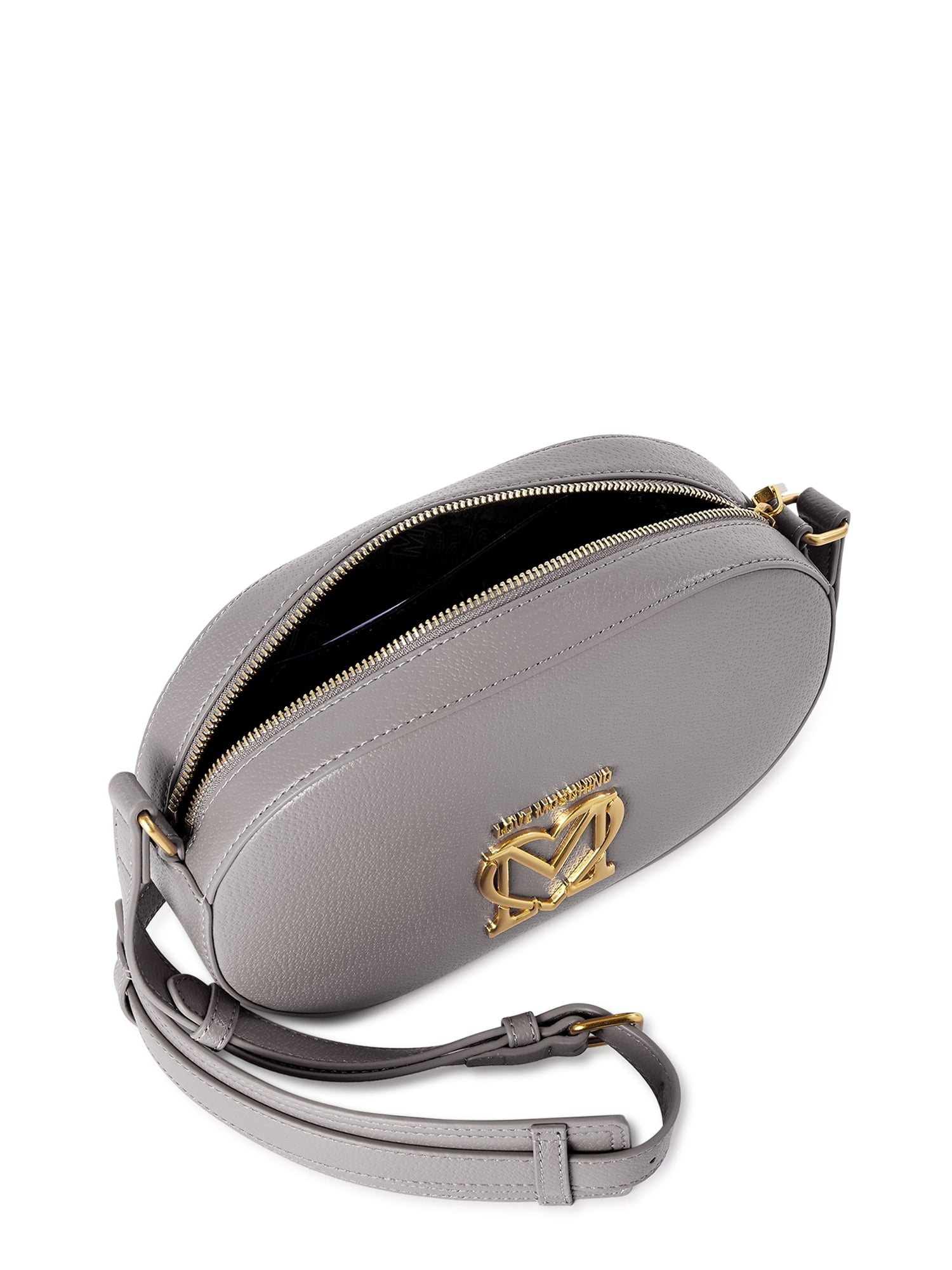 Love Moschino Women's Gray Oval Camera Bag with Scarf