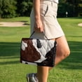 thumbnail image 3 of COEQINE Golf Cart Seat Covers with Carry Handle, Comfortable Golf Cart Seat Towel Blanket, Fits for EZGO Yamaha Club Car and Other 2-Seat Golf Carts, Black Brown Cow Print, 3 of 8