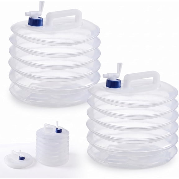 Collapsible Water Container with Spigot Portable Folding Clear Jug for Outdoor Camping Hiking RV Emergency Storage Water Tank 15L 4.0 Gal