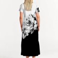 thumbnail image 5 of Moxiu Womens 2024 Summer Casual Round Neck Flutter Sleeve Bohemian Dresses Pleated Smocked Tiered Swing Mini Dress with Pockets Todays Daily Deals, 5 of 5