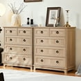 thumbnail image 4 of Joaxswe 33.2" Tall 5 Drawer Dresser for Bedroom Set of 2, Farmhouse Adult Storage Chest of Drawers for Living Room, Natural Oak, 4 of 8