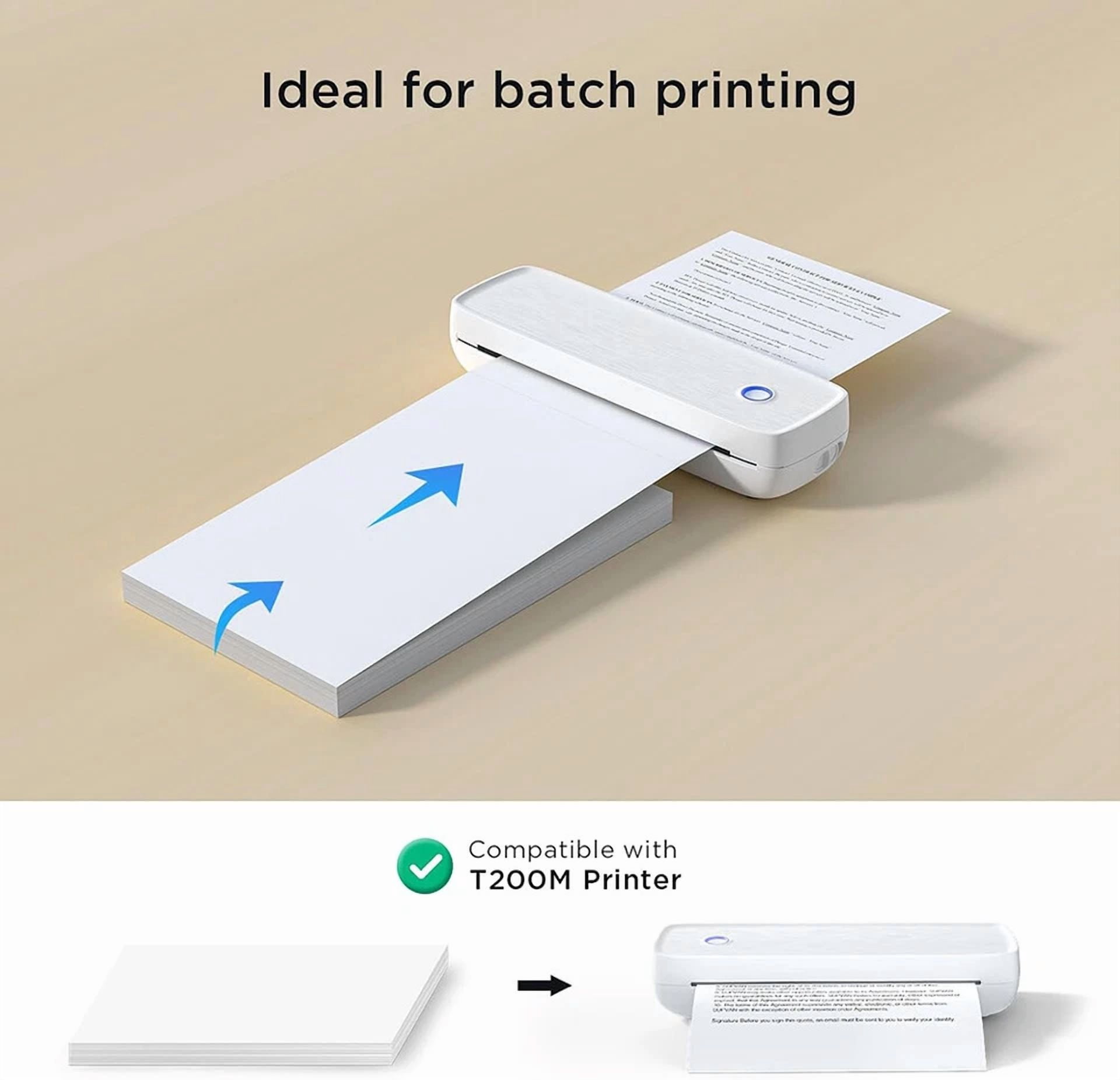 CRESTIN- 100 Sheets 8.5" X 11" A4 Thermal Paper Us Letter Size For M08F M834 Mt800 Pj762