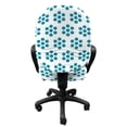 thumbnail image 3 of Abstract Office Chair Slipcover, Little Geometric Circles Forming Flowers Shapes Round Modern Design, Protective Stretch Decorative Fabric Cover, Standard Size, Teal White, by Ambesonne, 3 of 5