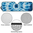thumbnail image 6 of Uorisanigo Windshield Sun Shade Cover for Jeep Wrangler JK JKU JL JLU 1997-2025 & Jeep Gladiator JT 2020-2024 Blue Tie Dye Car Sunshade Sun Visor Blocks UV Rays and Keep Vehicle Cool, 6 of 7