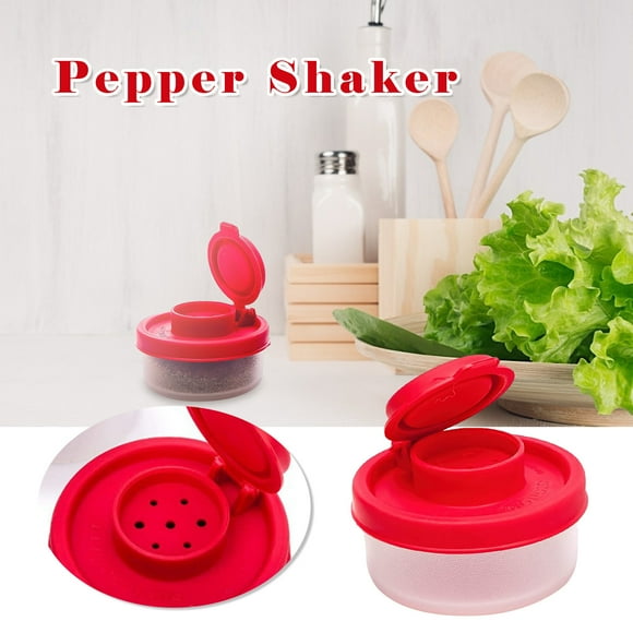 Czzoypi Salt and Pepper Shakers Proof Mini Salt Shaker to Go Camping Picnic Outdoors Kitchen Lunch Boxes Travel Spice Set Clear with Colored Lids Plastic Airtight Dispenser