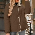 thumbnail image 6 of DYTTDG Women's Winter Warm Long Sleeve Lapel Jacket Button Zipper Plush Casual Coat on Clearance, 6 of 9