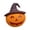 Orange-Witch Hat Pumpkin, variant on Halloween Bat Slow Rebound Squishy, Purple PU Stress Relief Fidget for Adults, Spooky Novelty Desk Gadget, Party Favor, 10x8cm