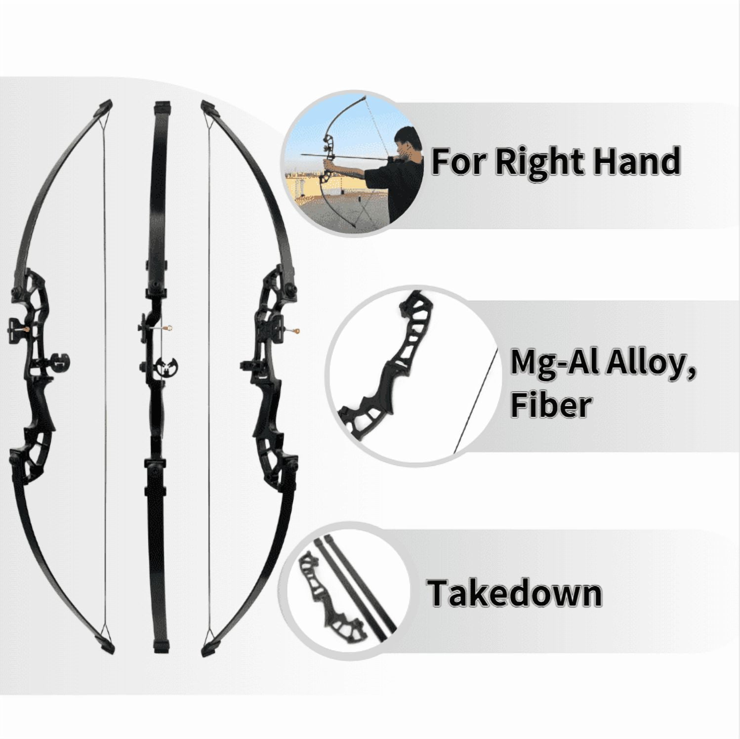 AMEYXGS Archery 40 lbs Archery Straight Pully Bow 51'' Shooting Target Hunting Bow Arrow Kit