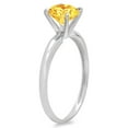 thumbnail image 2 of 2.5 ct Round Cut Natural Citrine Solitaire 18K White Gold Womens Engagement Ring, 2 of 3