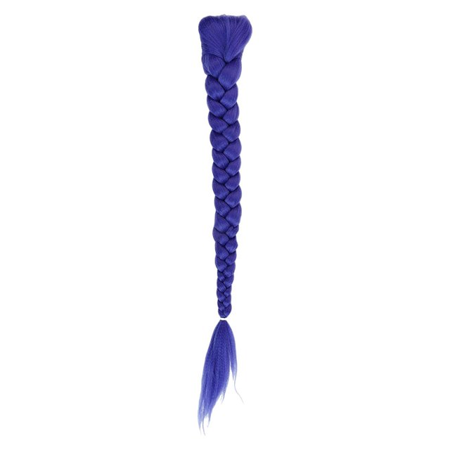 Extensión de cabello con cola de caballo y clip trenzado para mujeres y niñas, peluca de cosplay Azul