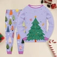 thumbnail image 2 of Staki Christmas Baby Girl Girl Outfit Christmas Tree Crewneck Sweatshirt Long Sleeve Shirt Pants Fall Winter Xmas Clothes Christmas Clothes for Baby Girl(Light Purple,6-7 Years), 2 of 6