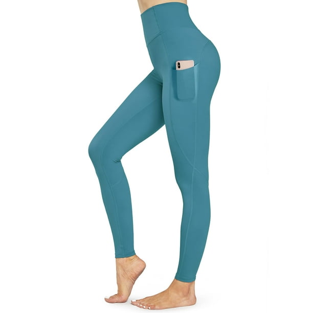 STYLEWORD Womens Yoga Pants with Pockets High Waist Workout Leggings  Running Pants(Blue-018c,S)