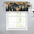 thumbnail image 4 of Black Bear Rod Pocket Thermal Insulated Curtain Valance Wildlife Rustic Wooden Plank Nature Forest Farmhouse Rod Pocket Valances for Bedroom Living Room Dining Room 54 by 18 in, 1 Panel, 4 of 6