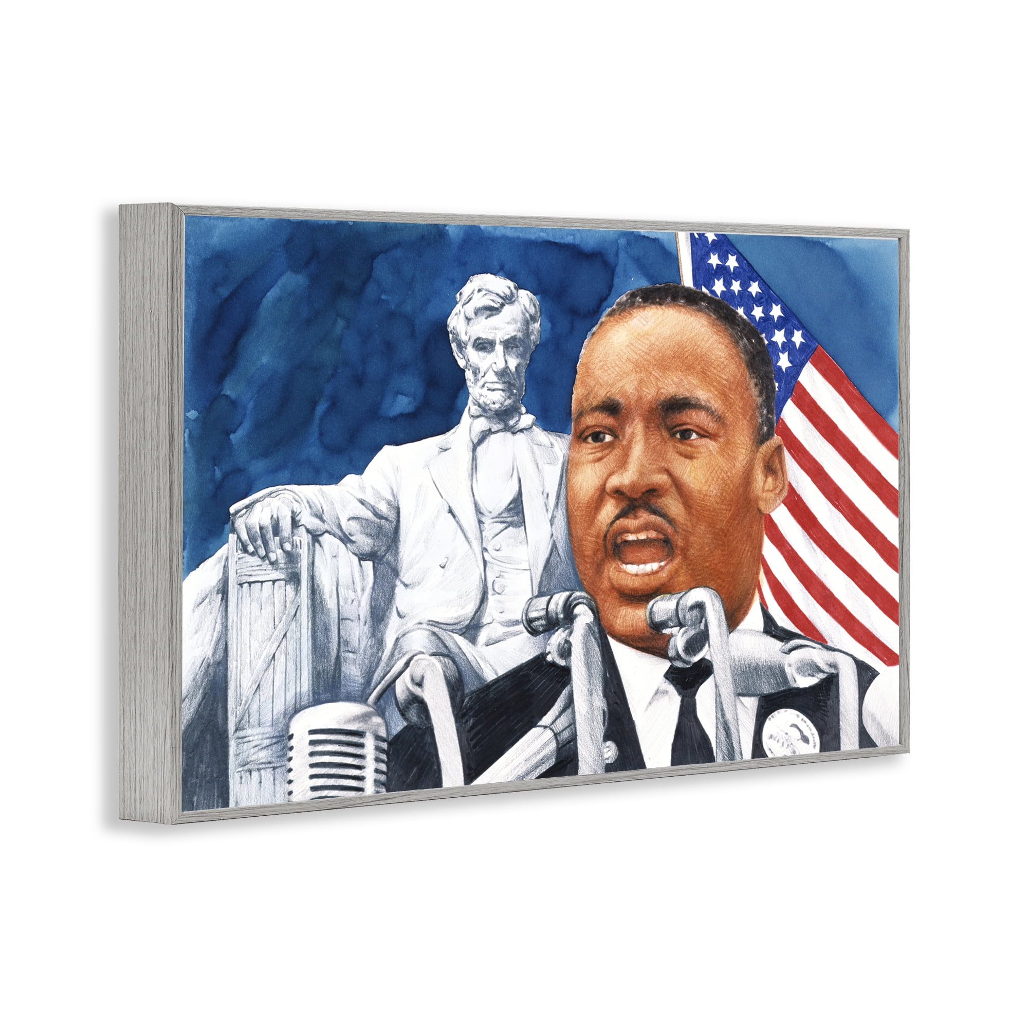 1960s American Speech Portrait Gray Framed Giclee Art, design by Wind River Studios