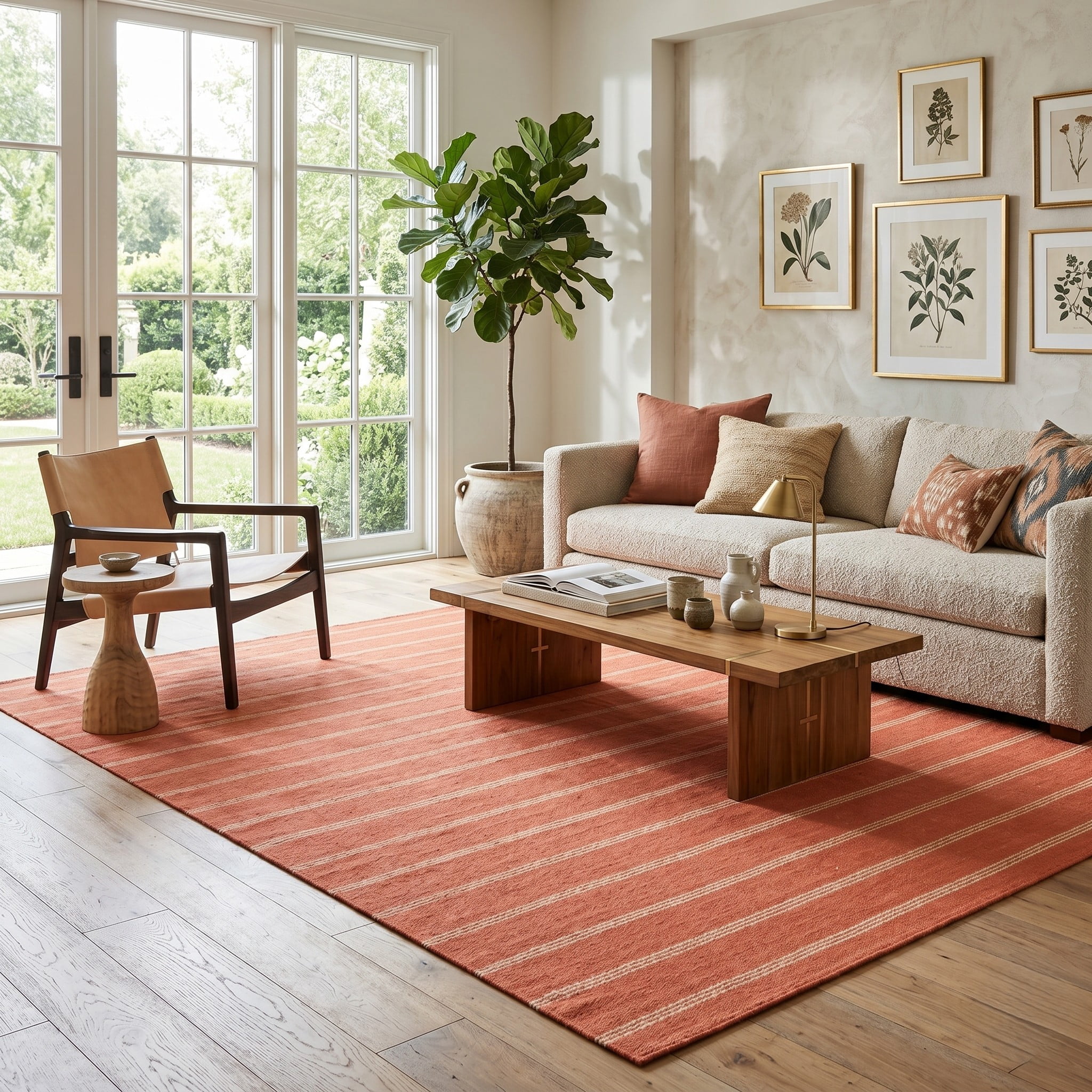 Harlow Hill Cora 8' Round Beige Solid Hand Braided Reversible Jute Indoor Area Rug