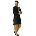 thumbnail image 3 of Royal Kurta Mens Silk Patchwork Kurta Salwar Set, 3 of 6