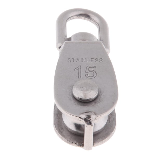 Bloque de polea de acero inoxidable de 1 pieza con bloque de polea de ojo con rotación de 360 grados M15