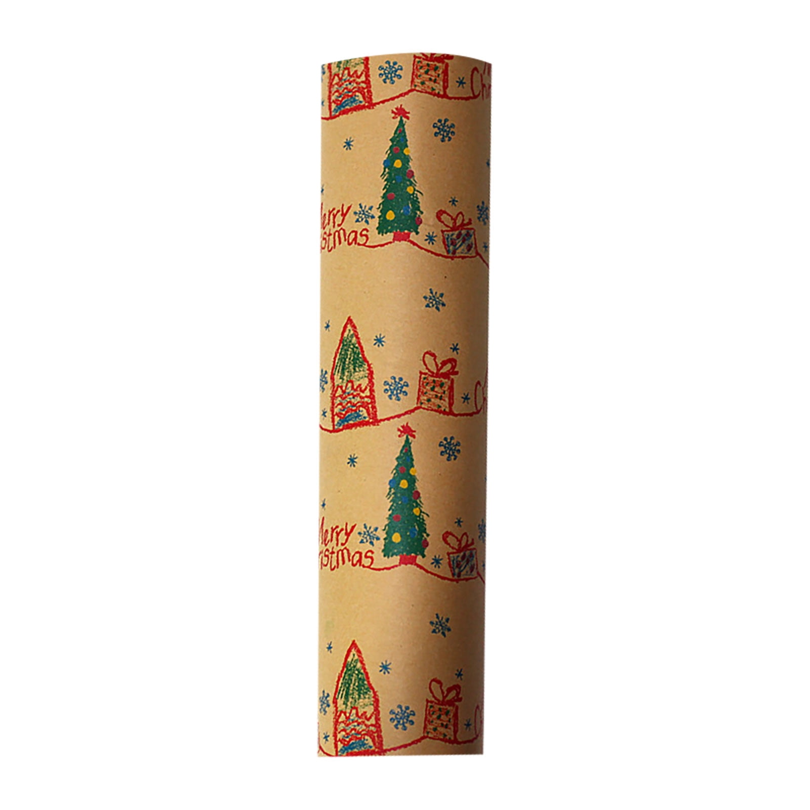 VALSEEL Christmas Printing Kraft Paper Roll Crafts Art Gift Packaging