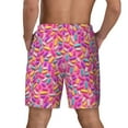 thumbnail image 2 of Lsque Mens Swim Trunks Colorful Donuts 1 Pattern - Bathing Suit Compression Liner - Beach Swim Shorts Swimwear - (S-3XL) - Stretch Quick Dry -XX-Large, 2 of 9