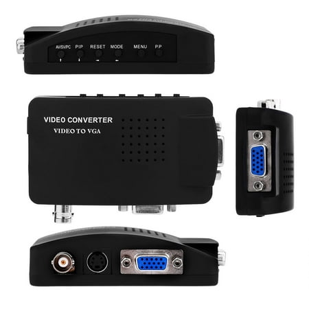 Qiilu TV Converters CCTV BNC Camera Composite S-video To VGA Converter Box,...