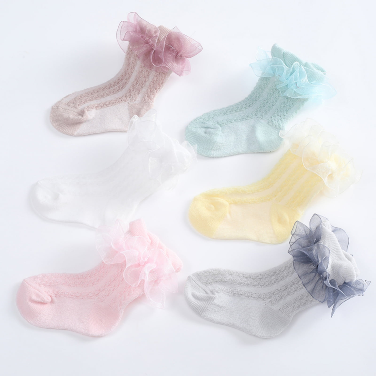 Jefferies Little Girls' TuTu Ruffle Lace Trim Turn Cuff Socks, 1 Pair
