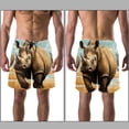 thumbnail image 3 of luoweisi Men's Beach Shorts Quick Dry Swim Trunks with Mesh Lining Abstract Rhinoceros XL, 3 of 5