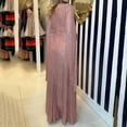 thumbnail image 6 of HJYCHN Elegant Sequin Beaded Evening Gown with Long Sleeves and V-Neck for Wedding Guest formal Occasions Pink XL, 6 of 6
