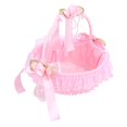 thumbnail image 1 of Cesta portátil de flores de encaje para boda, contenedor de dulces, suministros para ceremonia de fiesta, decoración, color rosa, 1 of 8