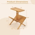 thumbnail image 3 of Gymax 2-Tier Bookshelf Small Bookcase w/ Teak Wood Frame & Anti-Slip Foot Mats, 3 of 10
