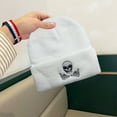 thumbnail image 5 of Eosunjian Winter Beanie Hat Men Women Knit Skull Embroidered Warm Beanie Thick Stretchy Unisex Beanie Hat for Daily Wear Outdoor Sports White, 5 of 13