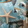 thumbnail image 5 of Coastal Sea Turtle Sheer Curtains 84 Inches Long 2 Panels Set, Window Sheer Curtains for Living Room/Bedroom, Vintage Teal Nautical Beach Botanical Light Filtering Rod Pocket Curtain 52'' x 84'' x 2, 5 of 7