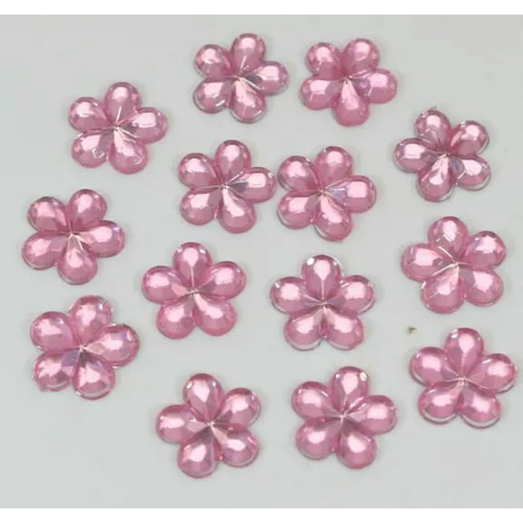 EOEMY 1000 Flatback Flower Rhinestone Gems 6mm Cabachons Embellishments Color Choice-Pink