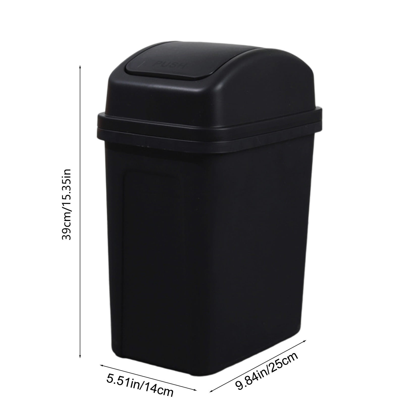 Winter Poetry Upgrade Swing Top Lid Trash Can, 4.5 Gallon Step-On Kitchen Bathroom Garbage Bin, Hands-Free Automatic Open/Close Wastebasket for Home office(Black)