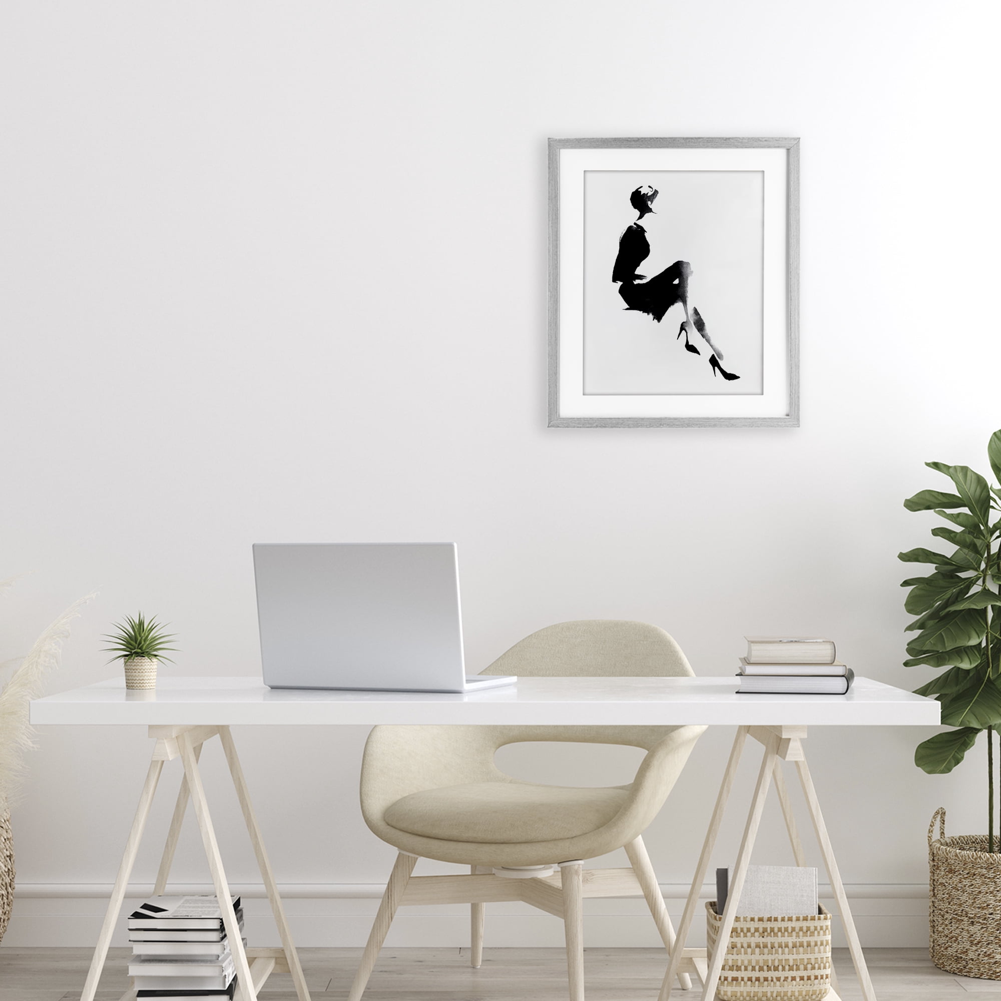 Stupell Industries Chic Silhouette Noir Gray Framed Print Under Glass, design by Svetlana Aleynikova