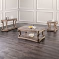 thumbnail image 5 of Furniture of America Protude Traditional Solid Wood 52-inch Coffee Table with Bottom Shelf, Weathered Oak, 5 of 5