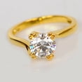 thumbnail image 3 of 1 Ct Round Cut Rings Simulated Diamond Wedding Engagement 999 Gold Finish, 3 of 5