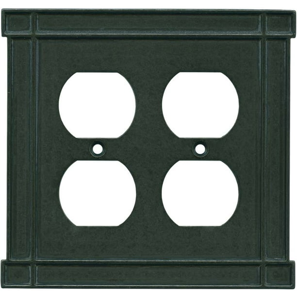 Brainerd Arts N Crafts Soft Iron 2 Gang Electrical Outlet Covers