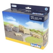 Bruder 1/16 Logistics Set with Pallets, Warehouse and Trailer Bins, and Forklift Crates 02415