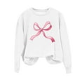 thumbnail image 5 of Miluxas Bow Sweatshirt Girls Valentine Tops Long Sleeve Crew Neck Pullover Tops Cute Love Print Casual Sweatshirts, 5 of 7
