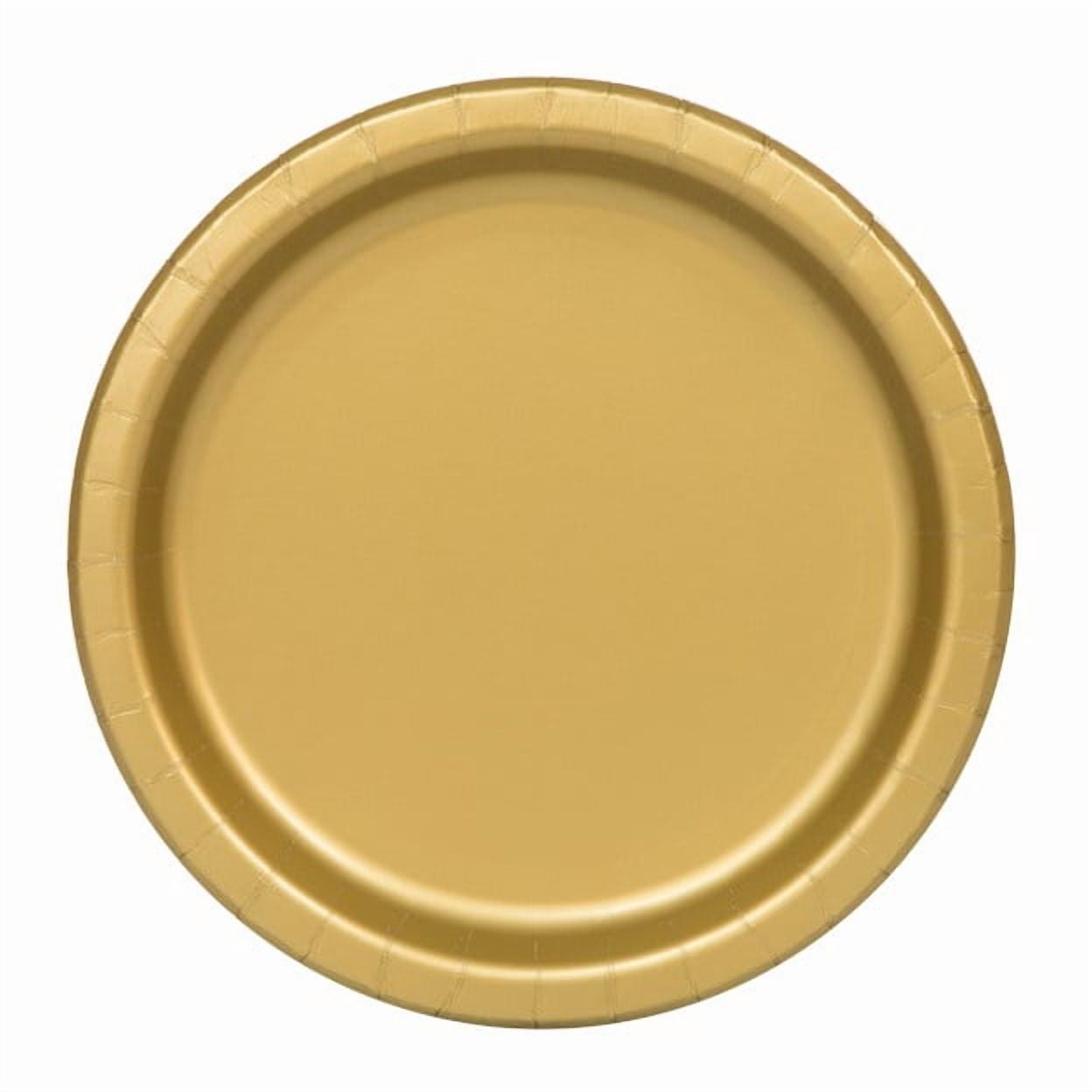 (8 pack) 24 Count 7IN Gold Dessert Paper Plates by Way To Celebrate